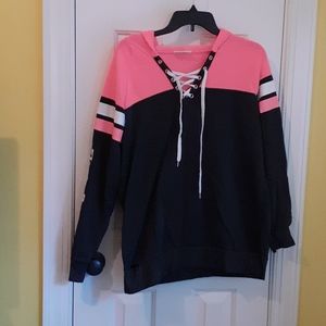 Lace up hoodie